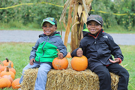 Kids on Pumpkins